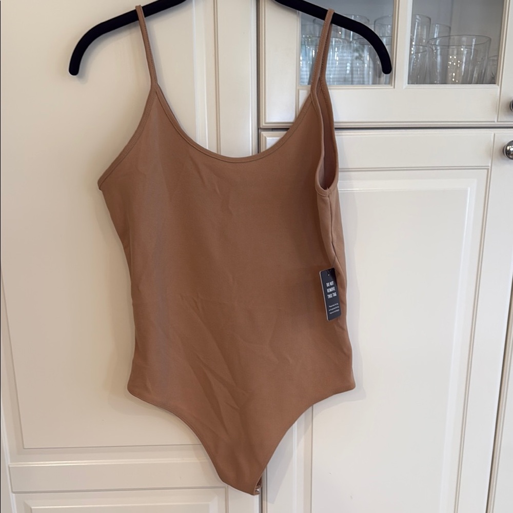 Express Brown Bodysuit Top with Streamlined Design
